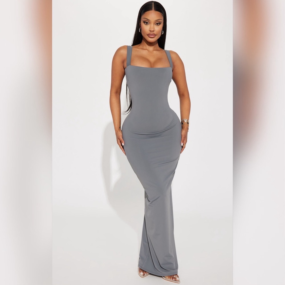 Gray Fashion Nova Maxi Dress (XL)